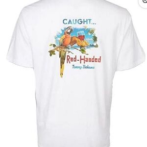 LIMITED EDITION 🏝️BEACHY🏝️Tommy Bahama White Tee with Parrot Graphic
